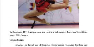 Die Rhythmische Sportgymnastik braucht Trainer-Unterstützung!